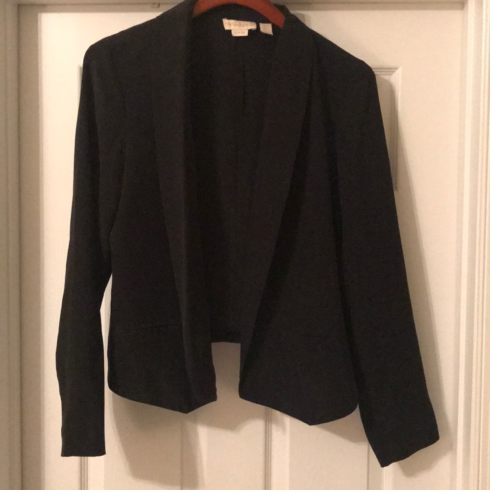 100% Silk Black Open Front Blazer - Cynthia Rowley